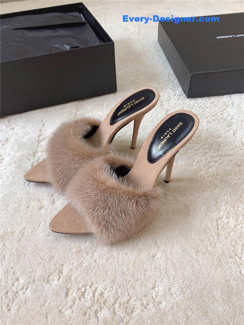 Y51 mink high heels