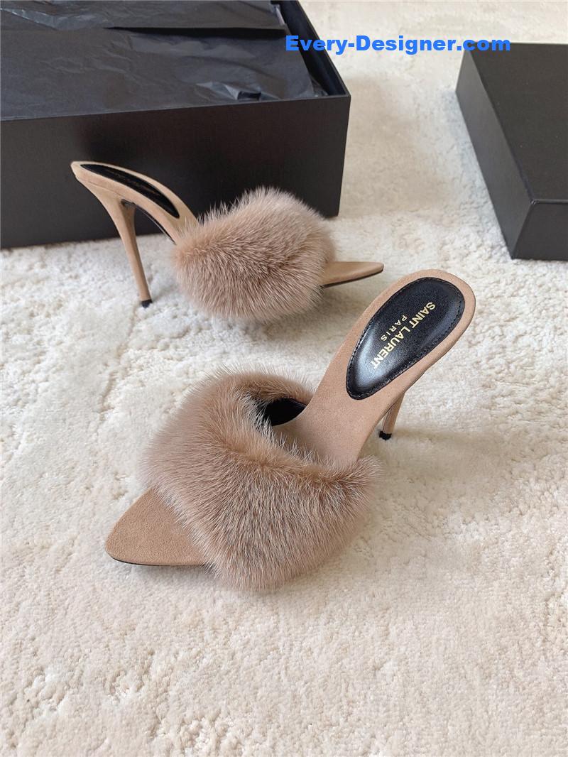 Y51 mink high heels