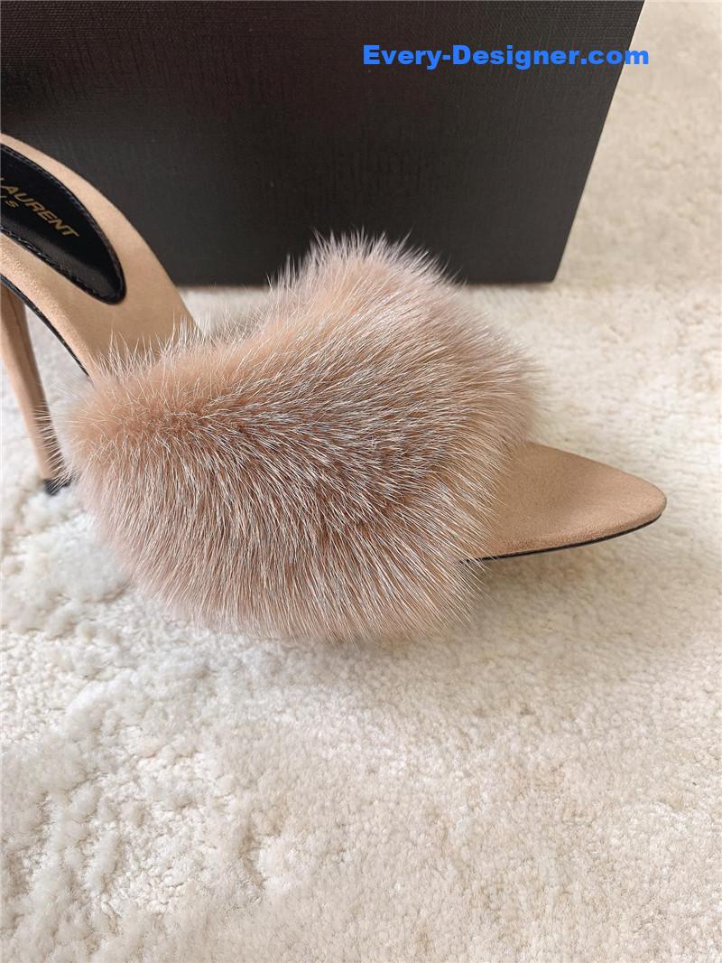Y51 mink high heels