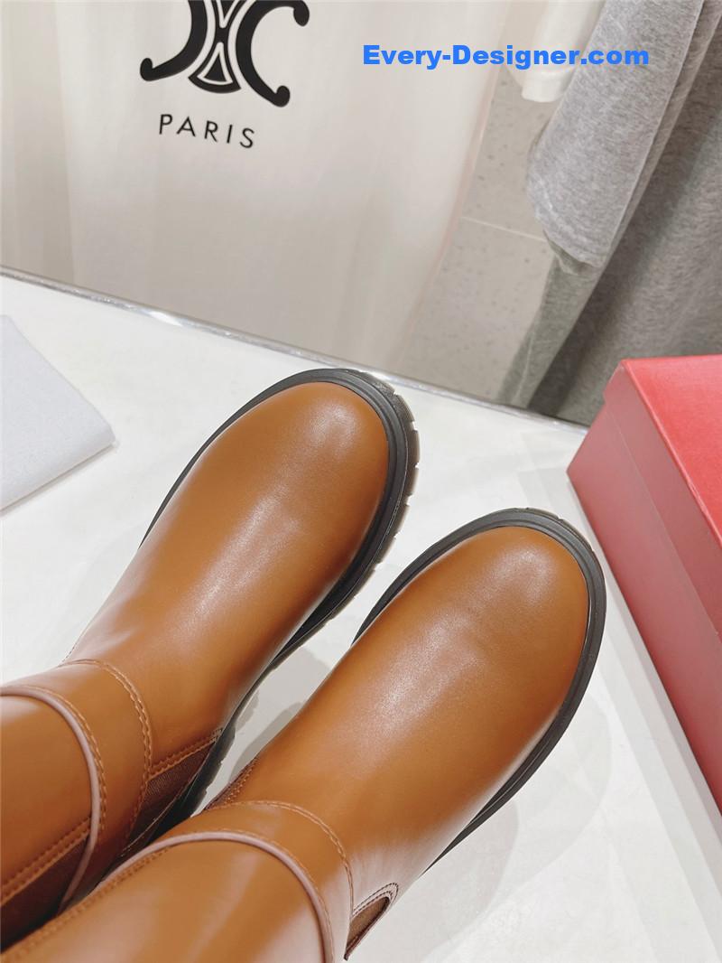 Va1e*ntin0 platform knee high boots in brown