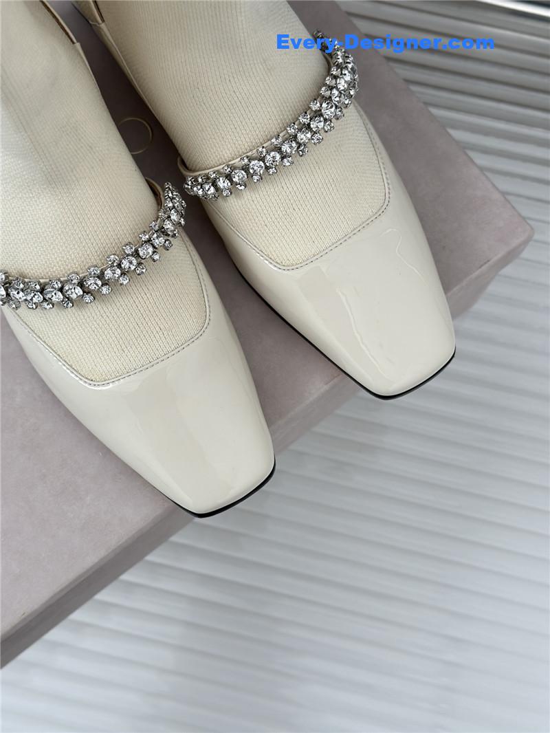 J1m*y Ch00 white knit patent leather socks boots