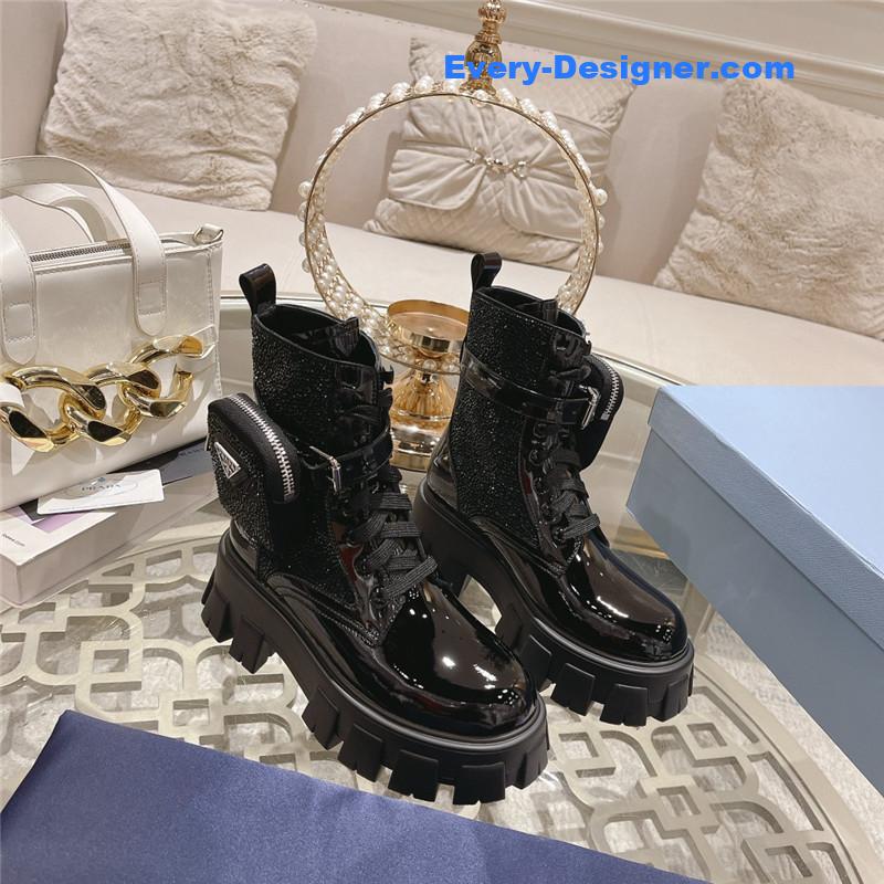 Prada Monolith Patent Leather Boots