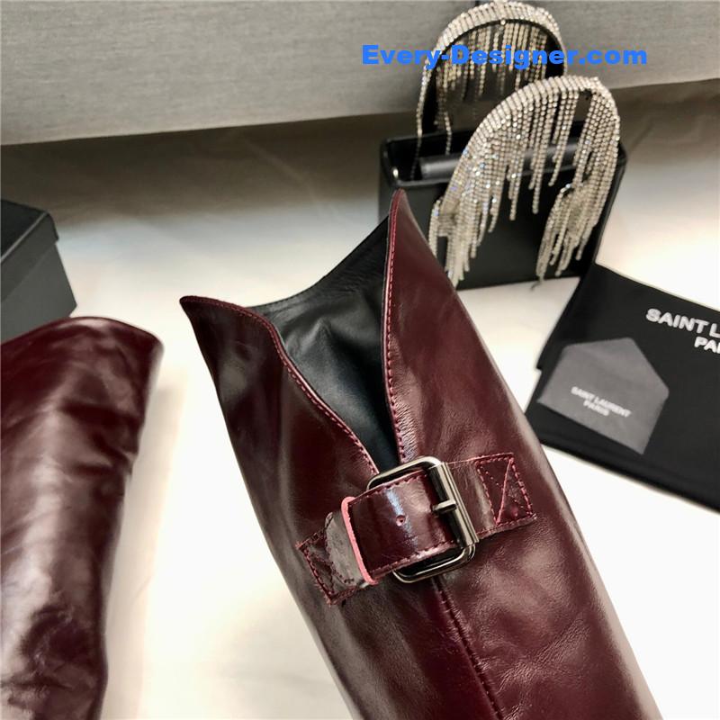 Sa1nt Lau*nt brown over-the-knee boots