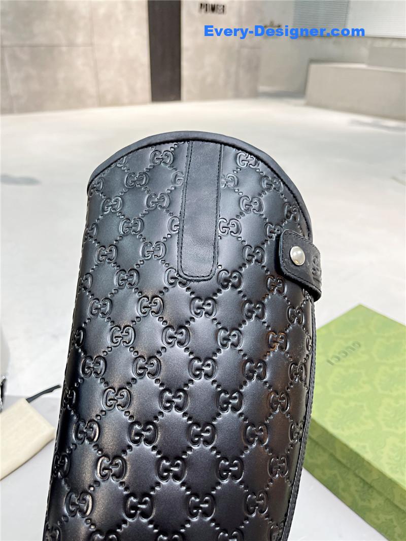 Gvc*1 women’s slim horsebit boot in black gg leather