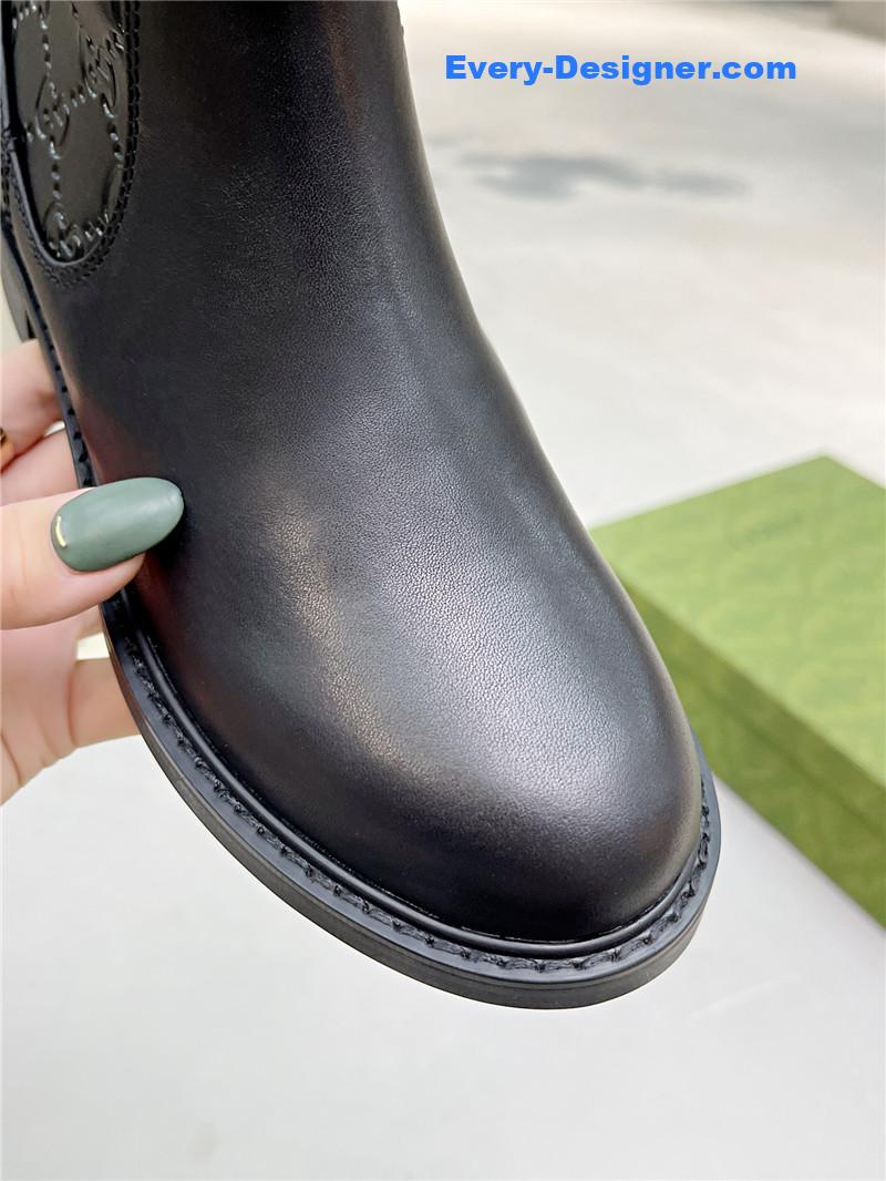 Gvc*1 women’s slim horsebit boot in black gg leather