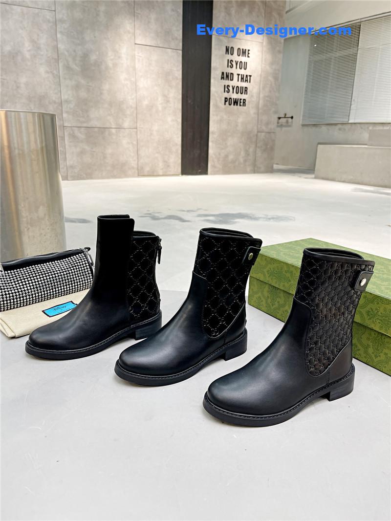 Gucci GG Monogram Leather Boots