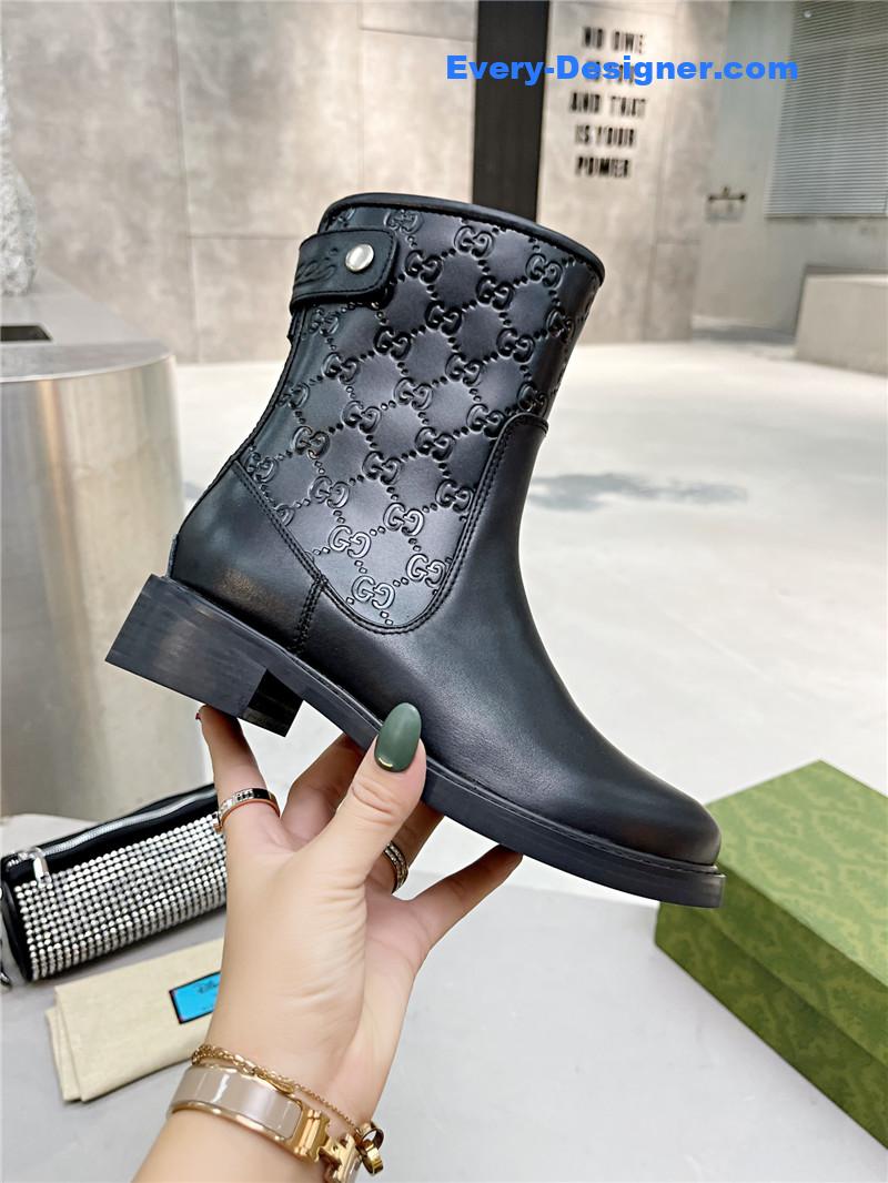 Gucci GG Monogram Leather Boots