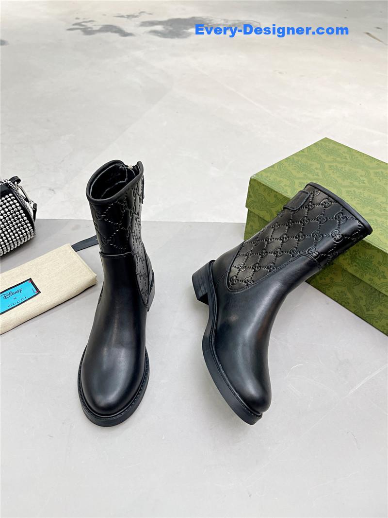 Gucci GG Monogram Leather Boots