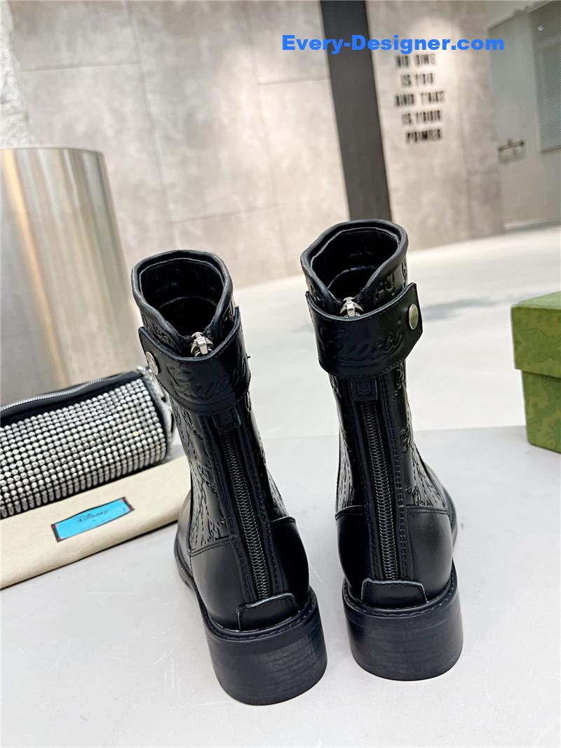 Gucci GG Monogram Leather Boots