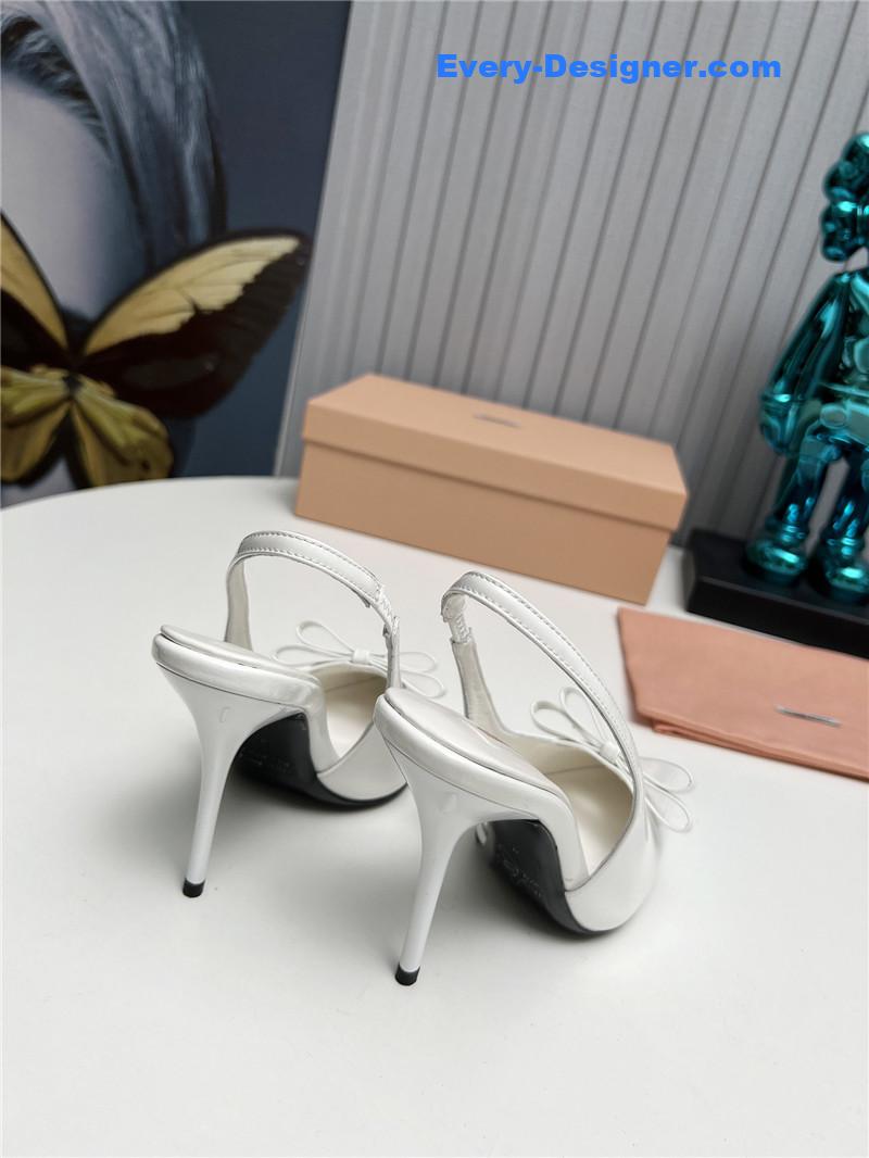 M1um1u new two-color stitching high-heeled sandals