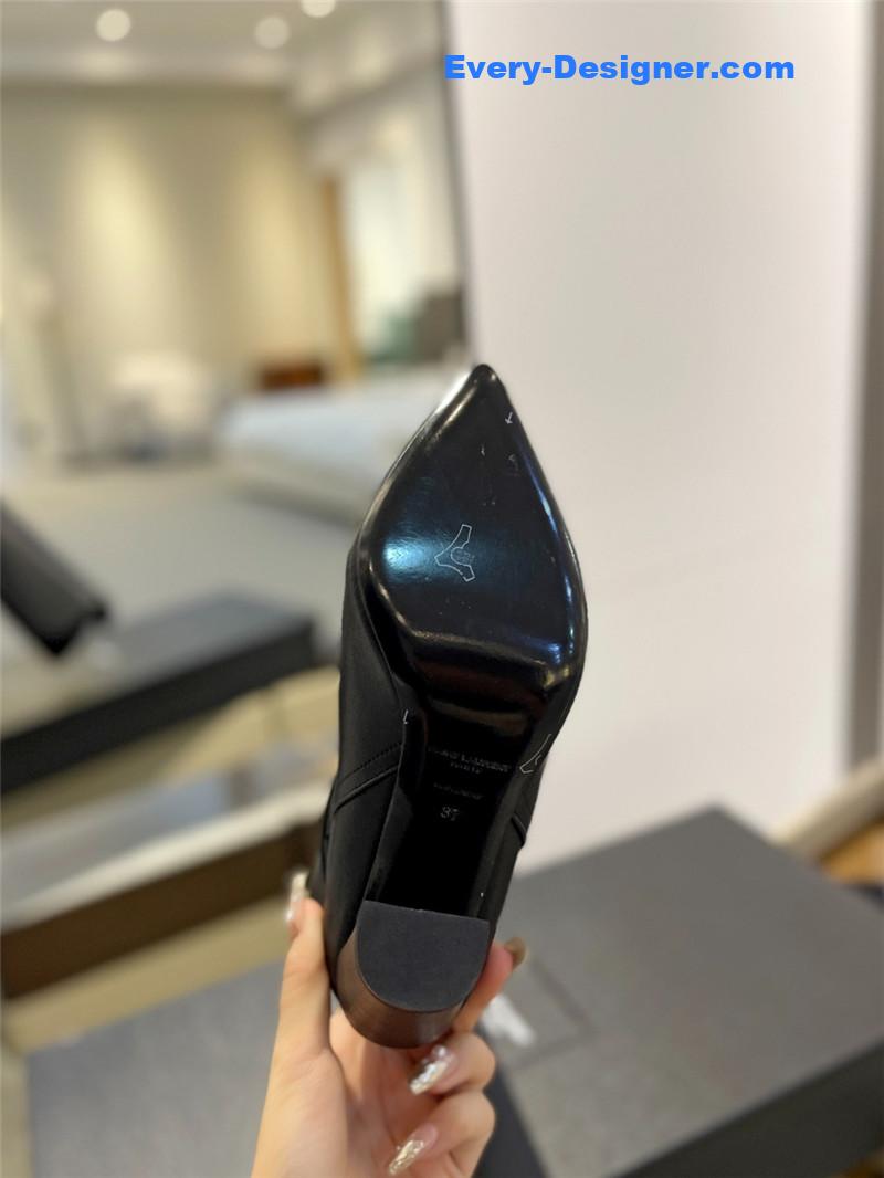 Sa1nt Lau*nt leather knee-high boots