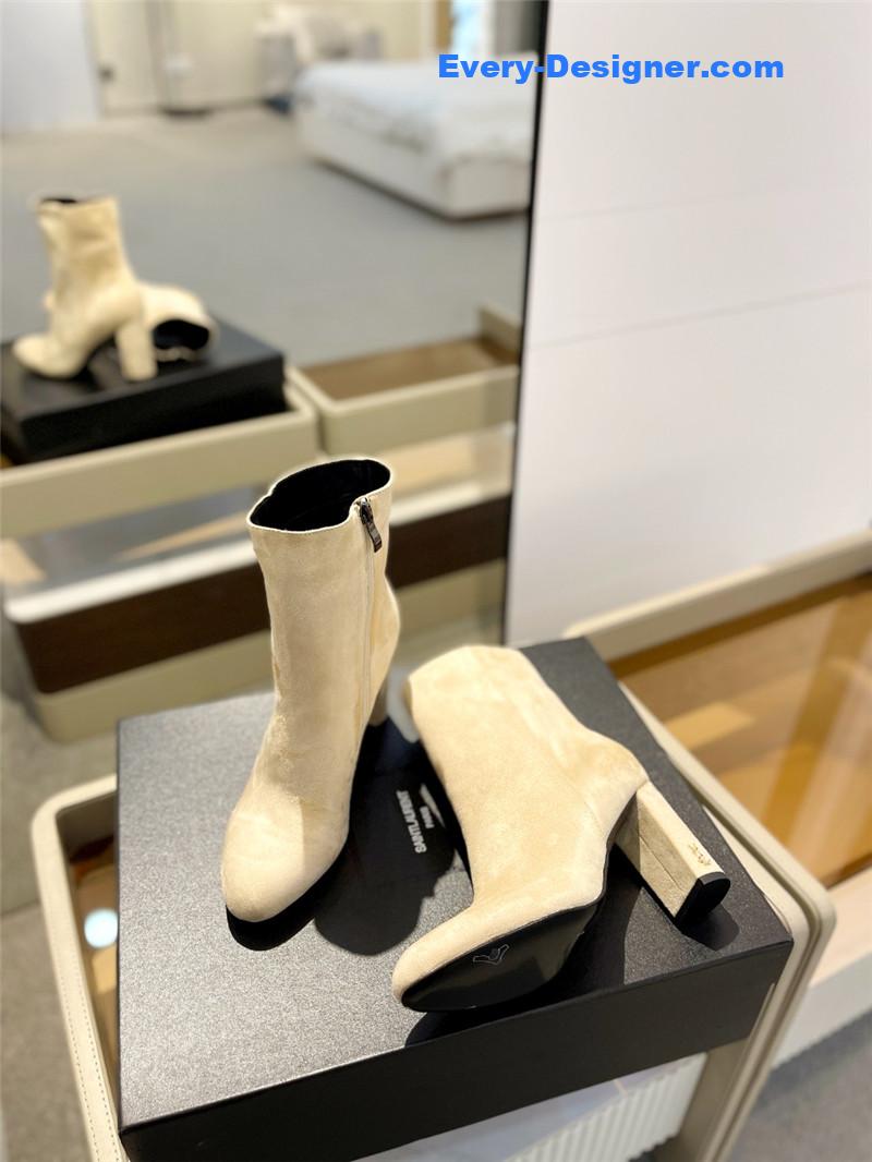 Sa1nt Lau*nt beige heel suede boots