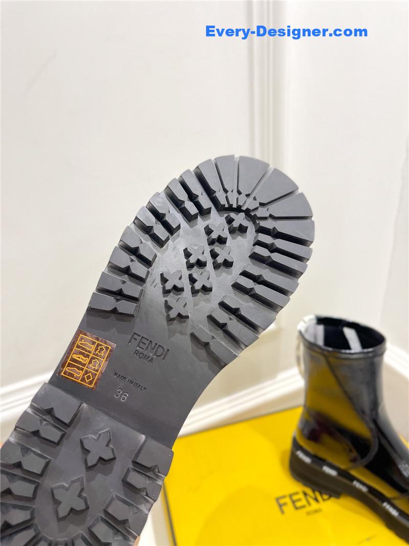 F**di patent leather platform ankle boots