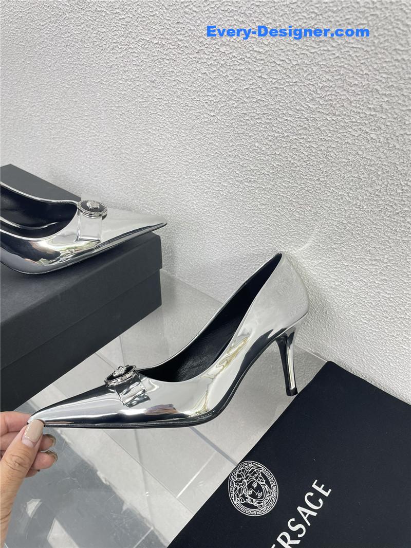 Versace patent leather high heel shoes