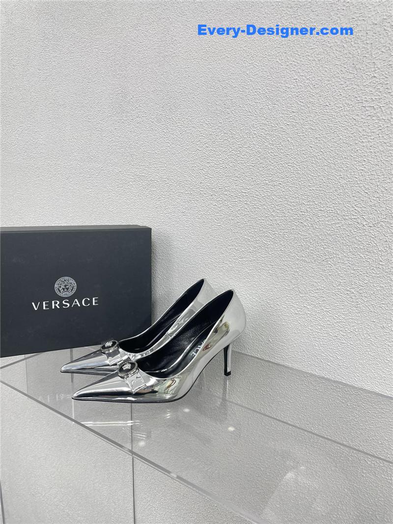 Versace patent leather high heel shoes