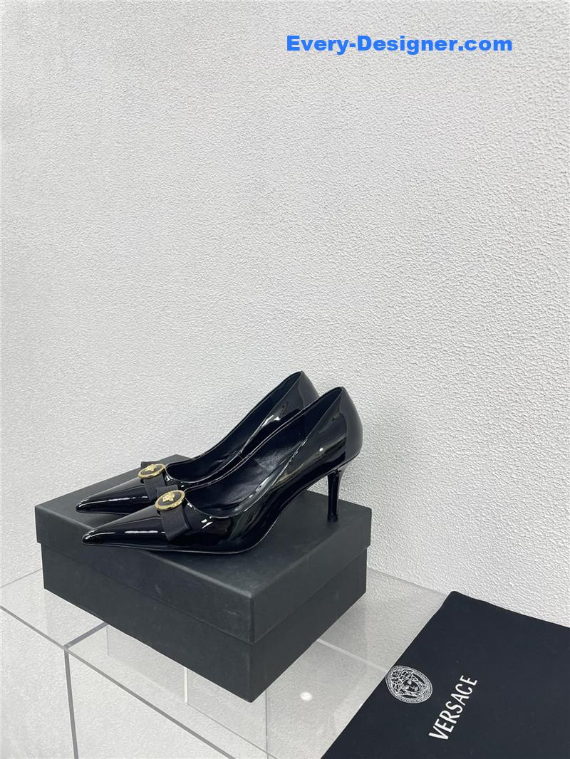 Versace patent leather high heel shoes