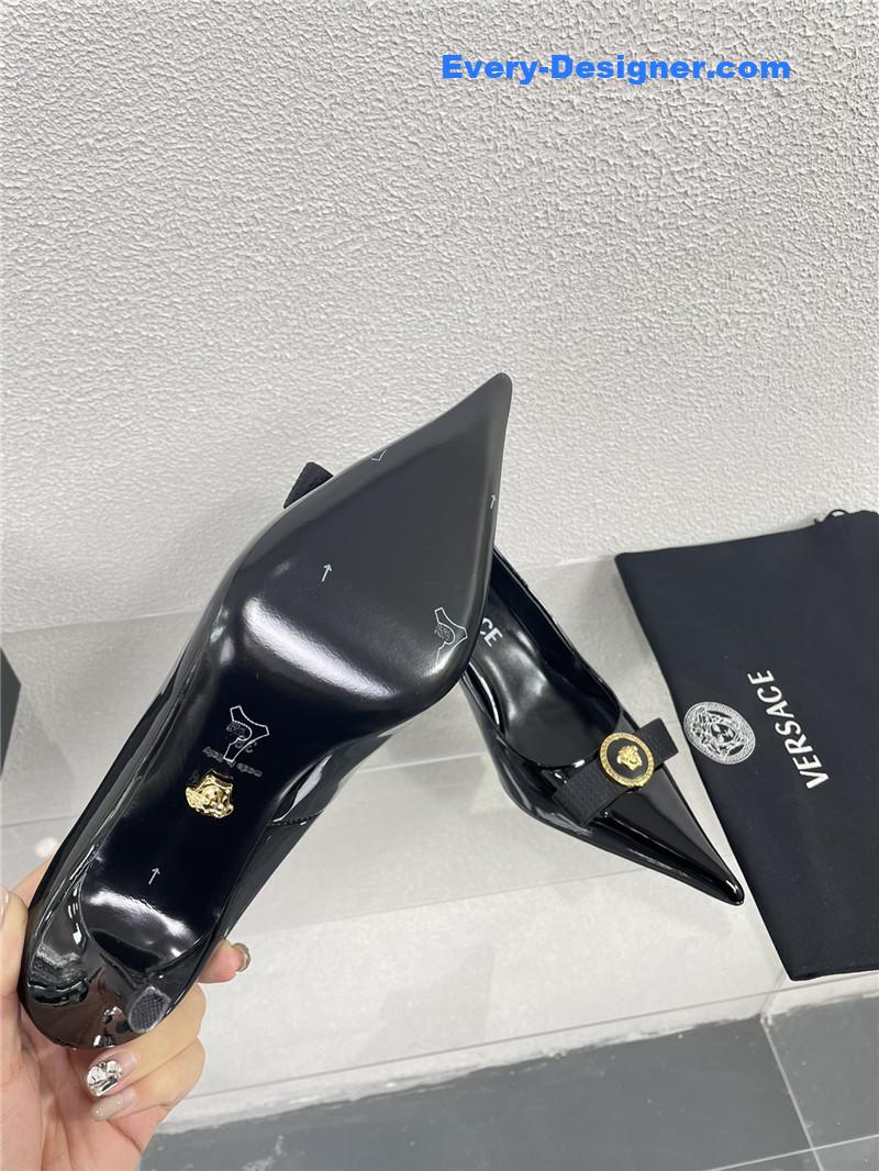 Versace patent leather high heel shoes