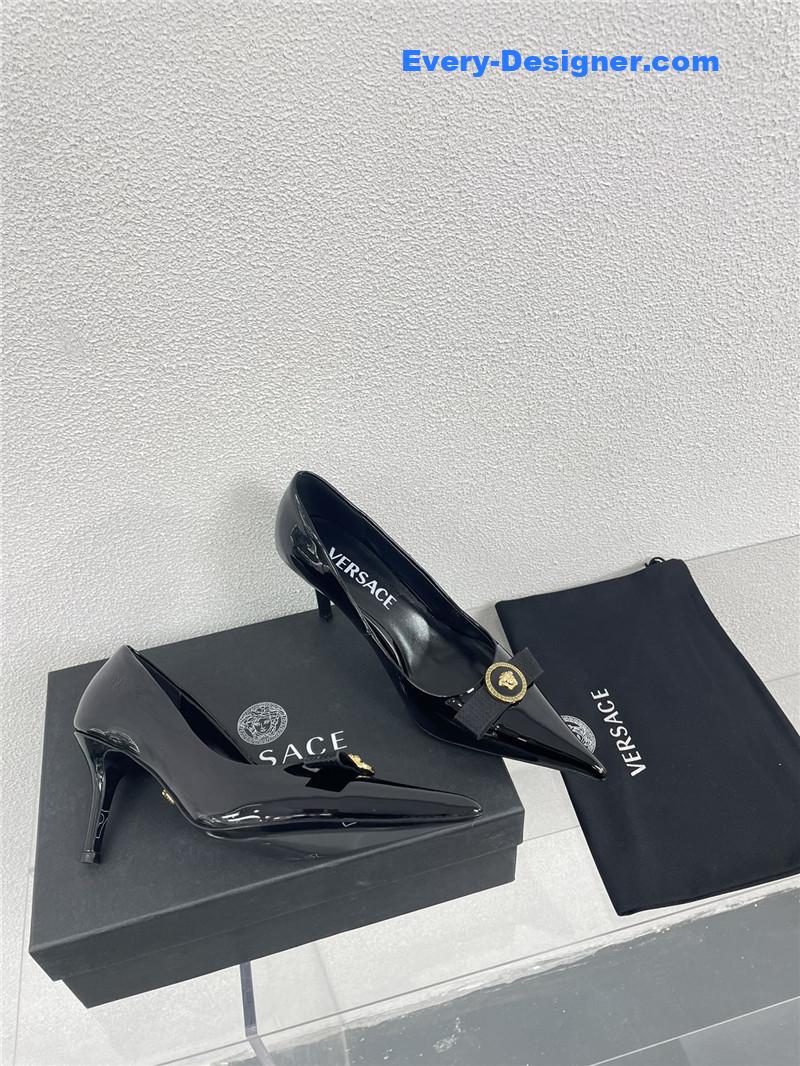 Versace patent leather high heel shoes