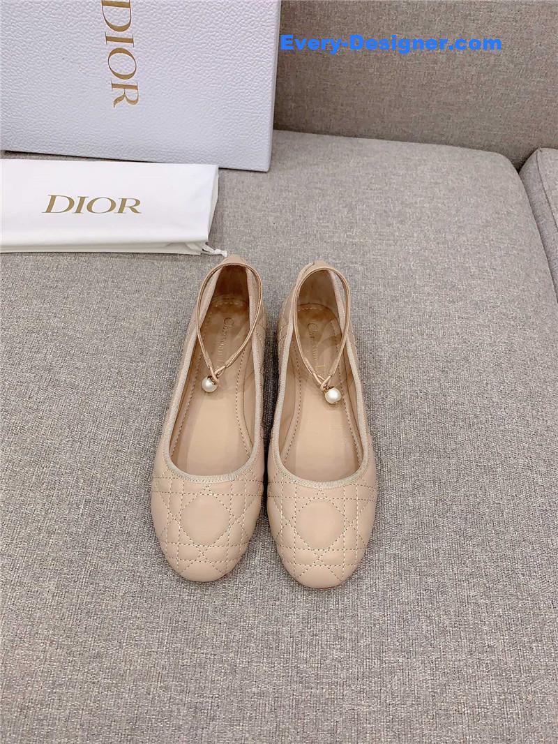d10r new D1am0nd pearl flat shoes