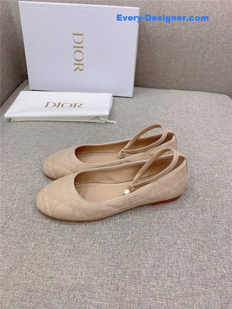 d10r new D1am0nd pearl flat shoes