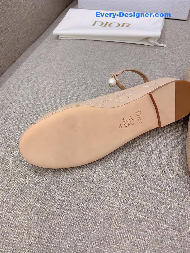 d10r new D1am0nd pearl flat shoes