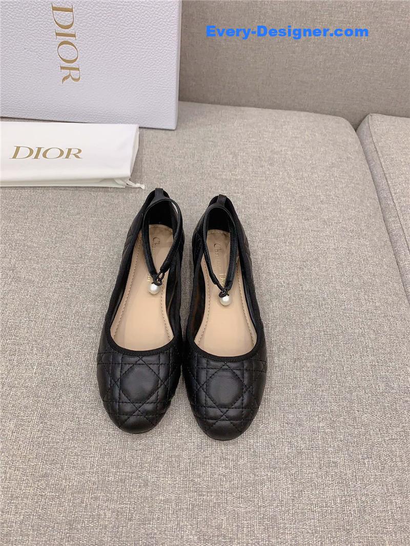 d10r new D1am0nd pearl flat shoes