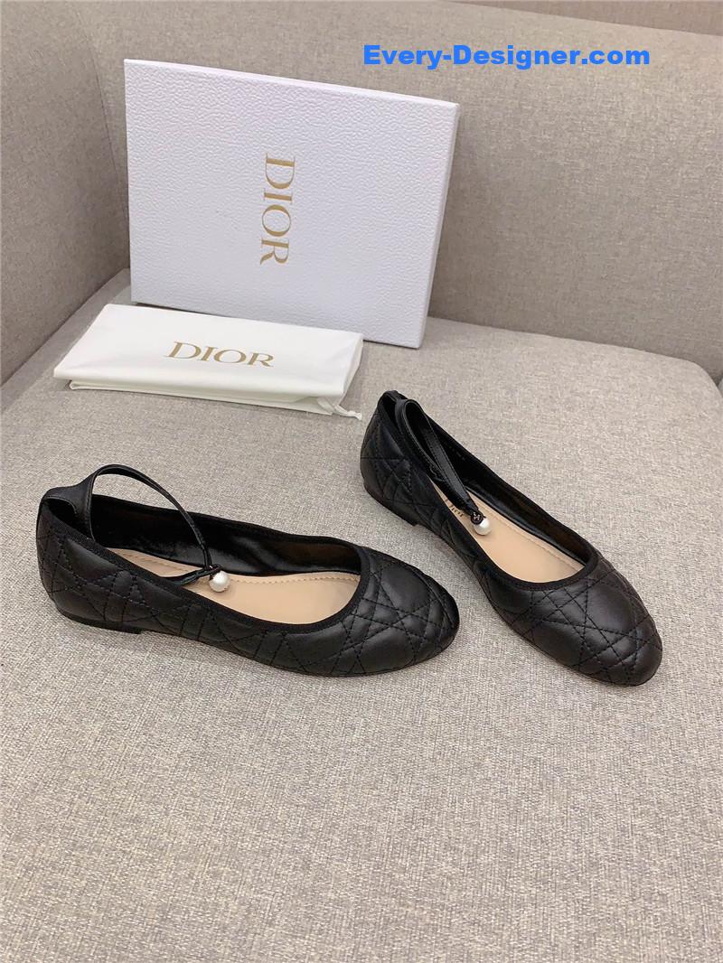 d10r new D1am0nd pearl flat shoes