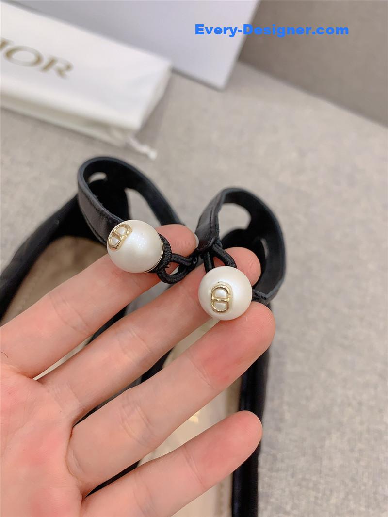 d10r new D1am0nd pearl flat shoes