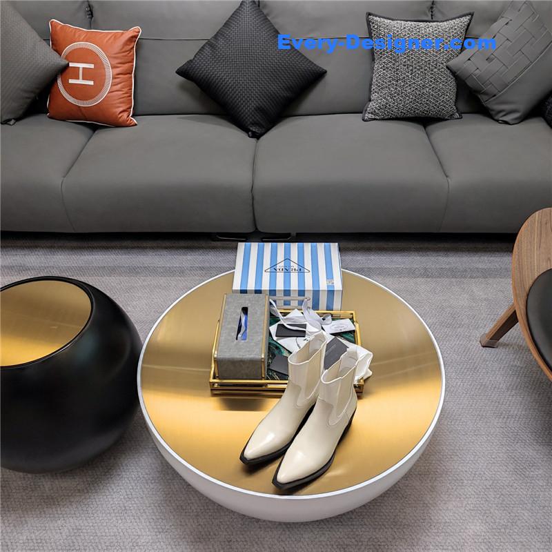 Pra*a beige brushed leather ankle boots