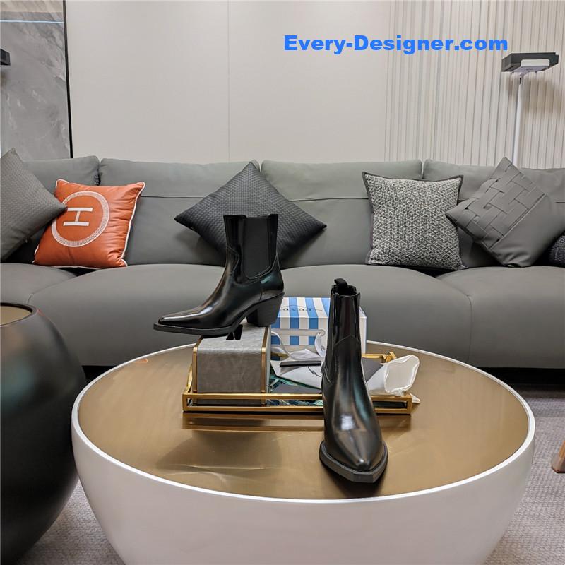 Prada Brushed Leather Ankle Boots