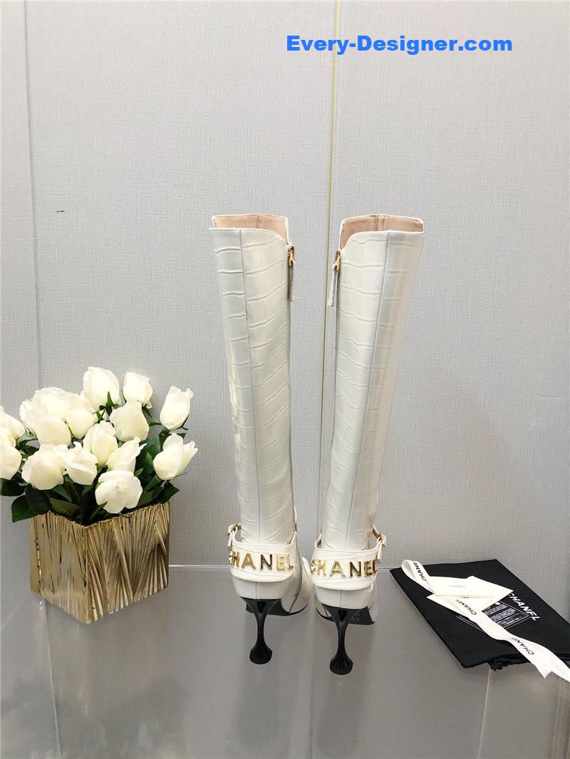 Ch**el new crocodile pattern high heel boots