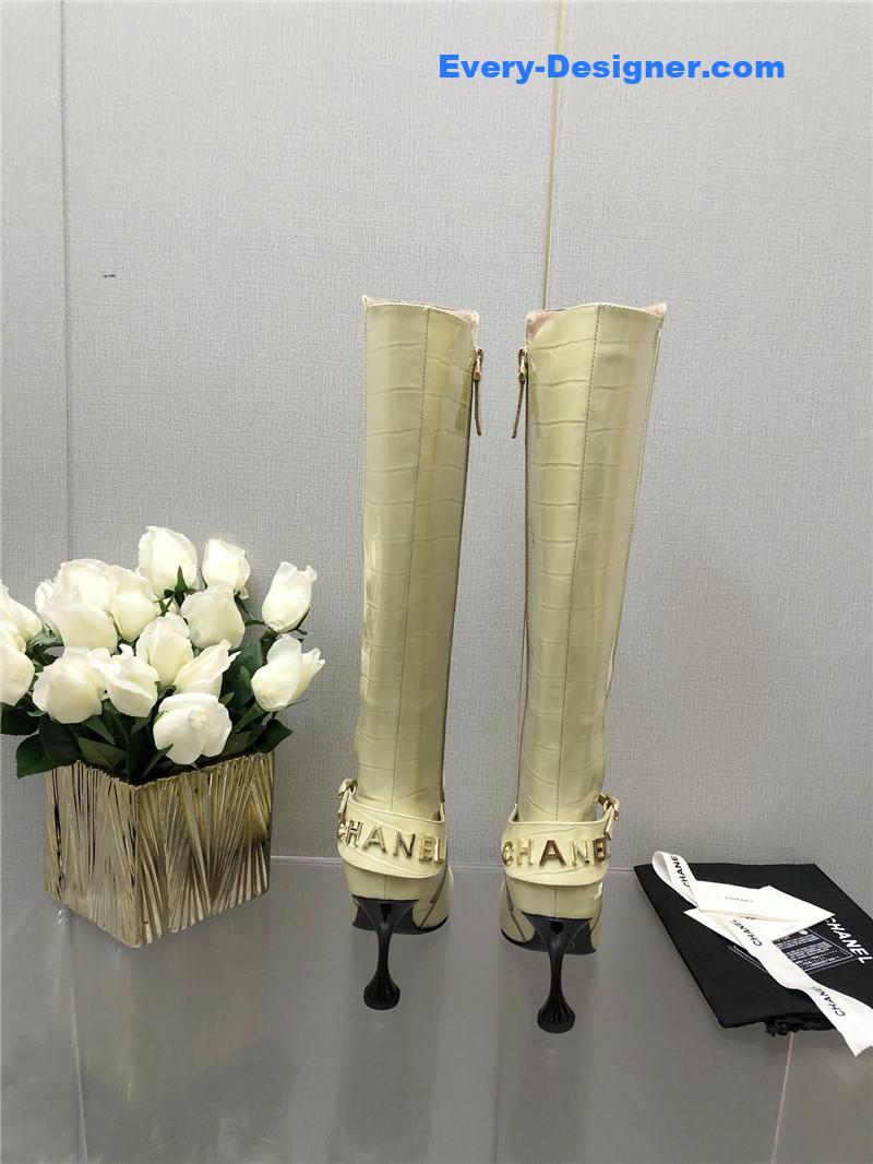 Ch**el new crocodile pattern high heel boots