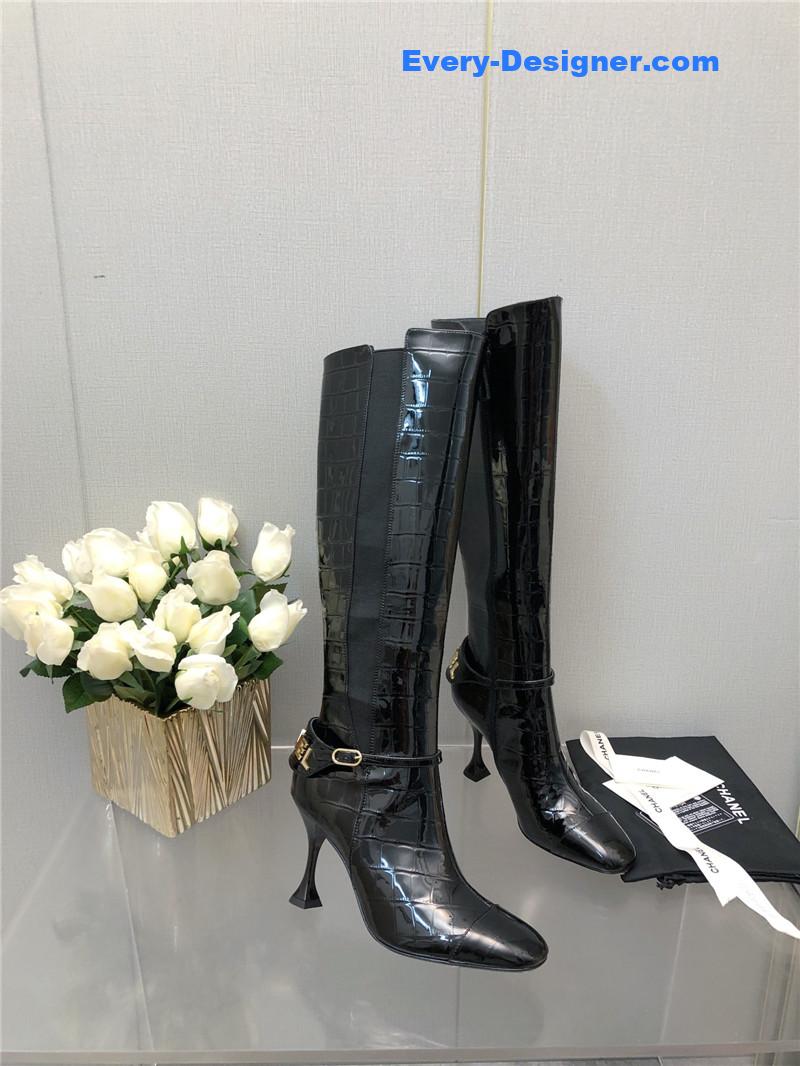 Ch**el new crocodile pattern high heel boots