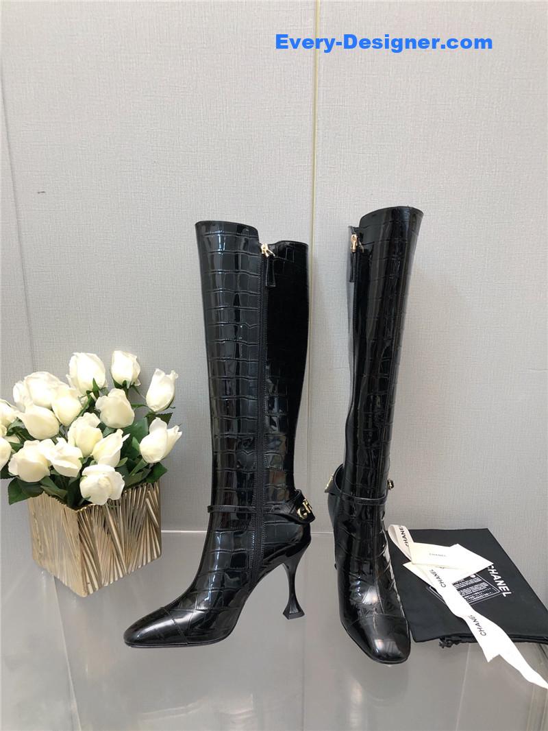 Ch**el new crocodile pattern high heel boots