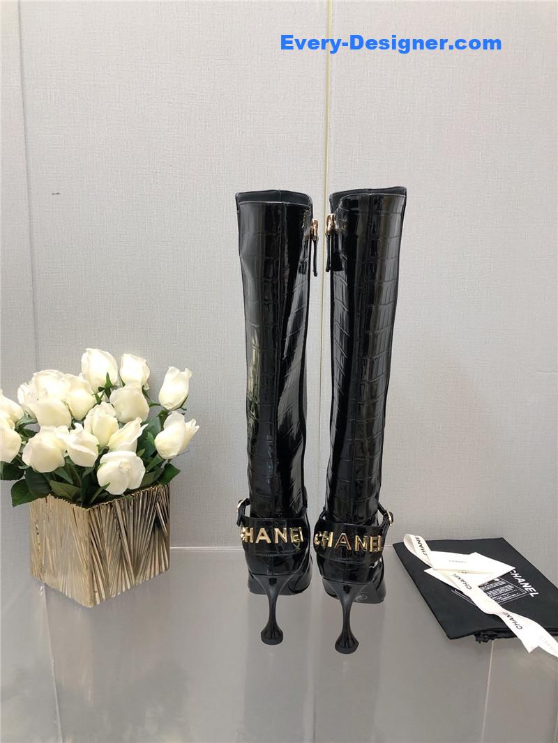 Ch**el new crocodile pattern high heel boots