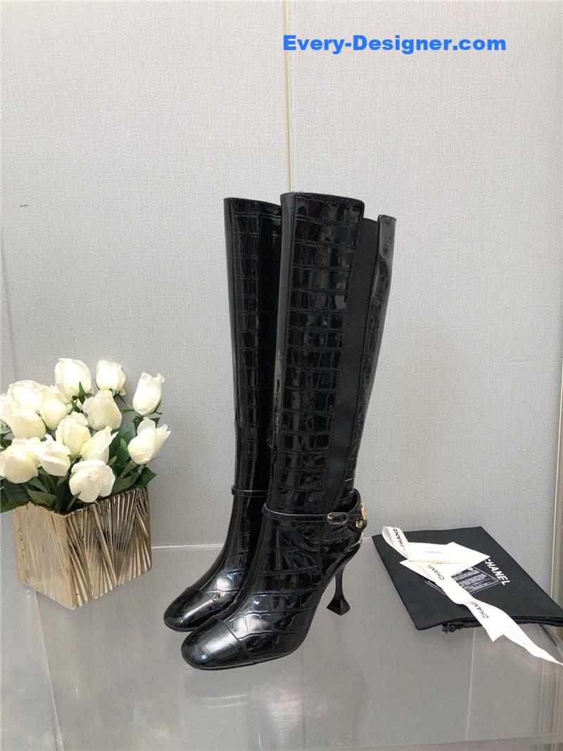 Ch**el new crocodile pattern high heel boots