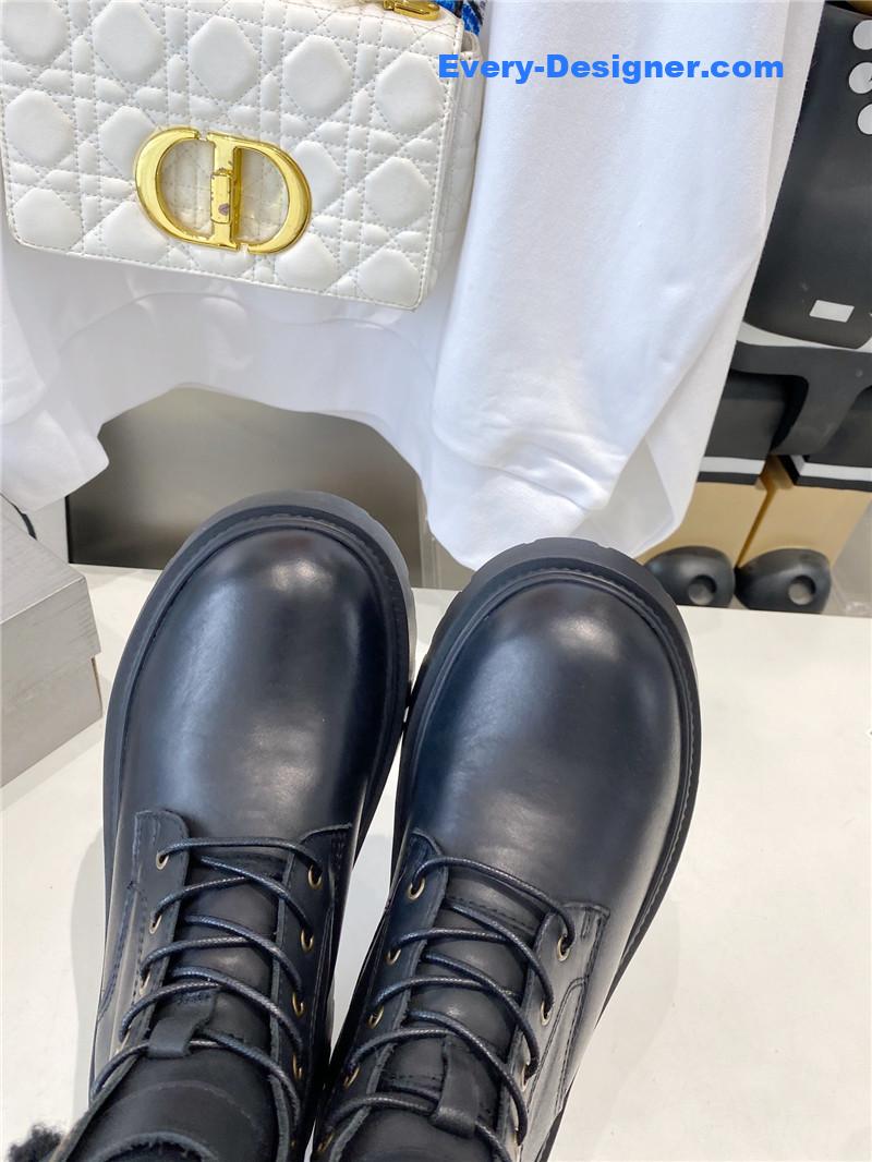 UGG Shearling Lace-Up Boots Black