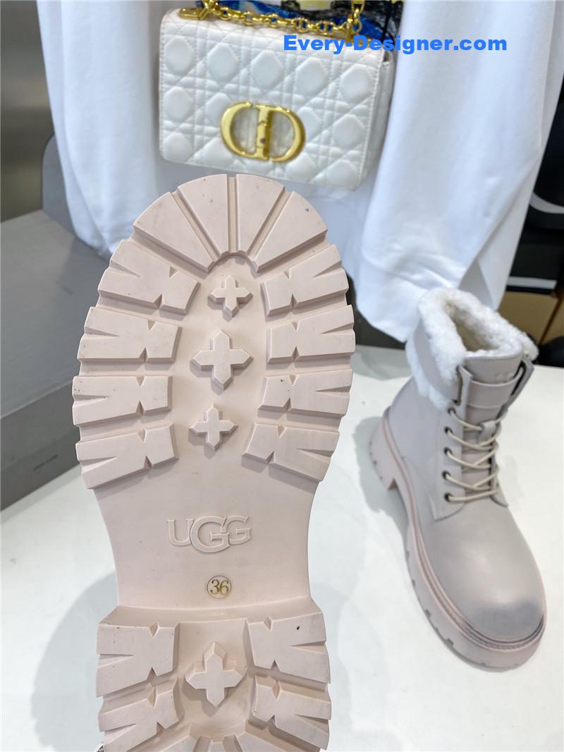 UGG Shearling Lace-Up Boots Gray