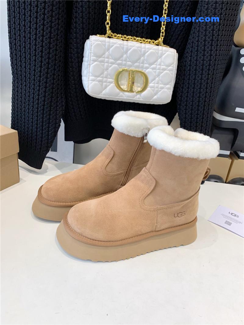 UGG Dipper Shearling Platform Boots Brown