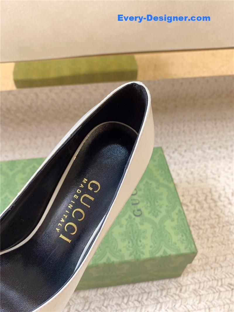 Gvc*1 metal heel pointed toe high heel patent leather shoes