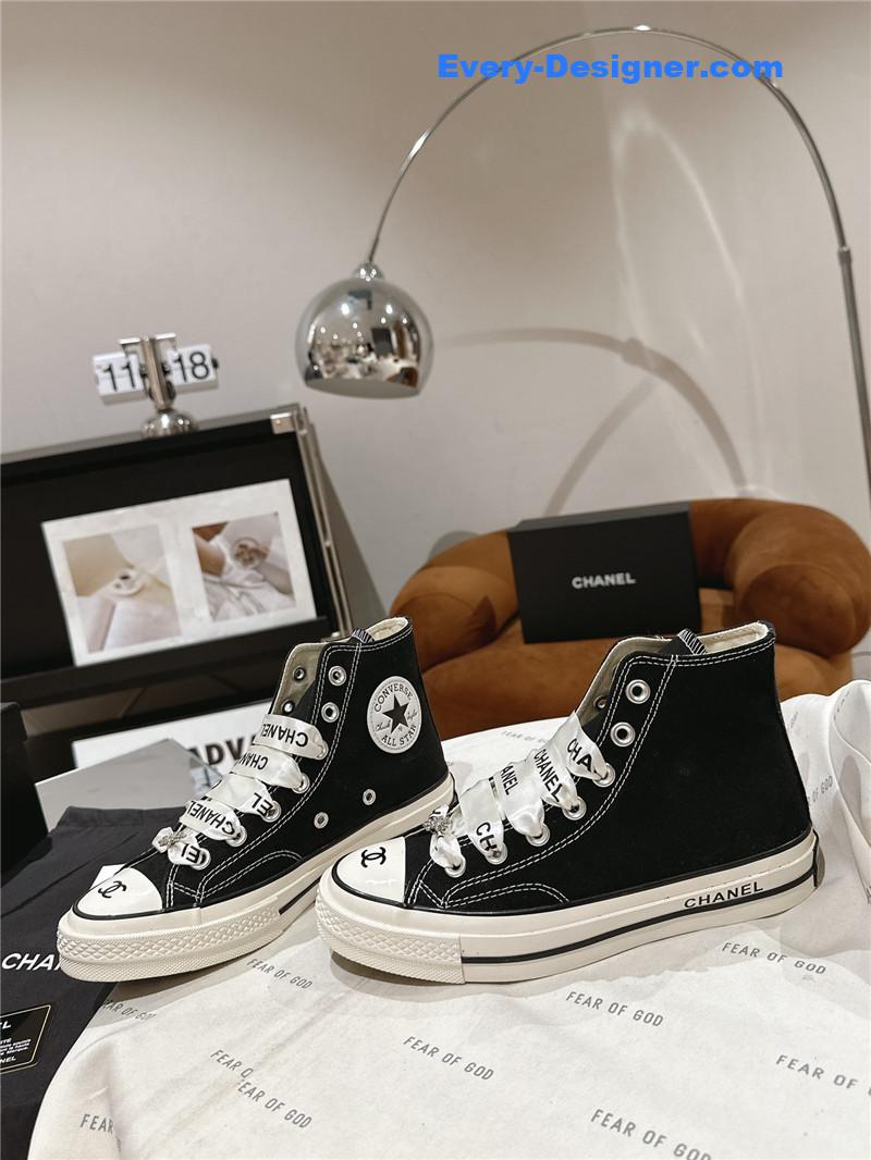 Ch**el co-branded converse canvas shoes