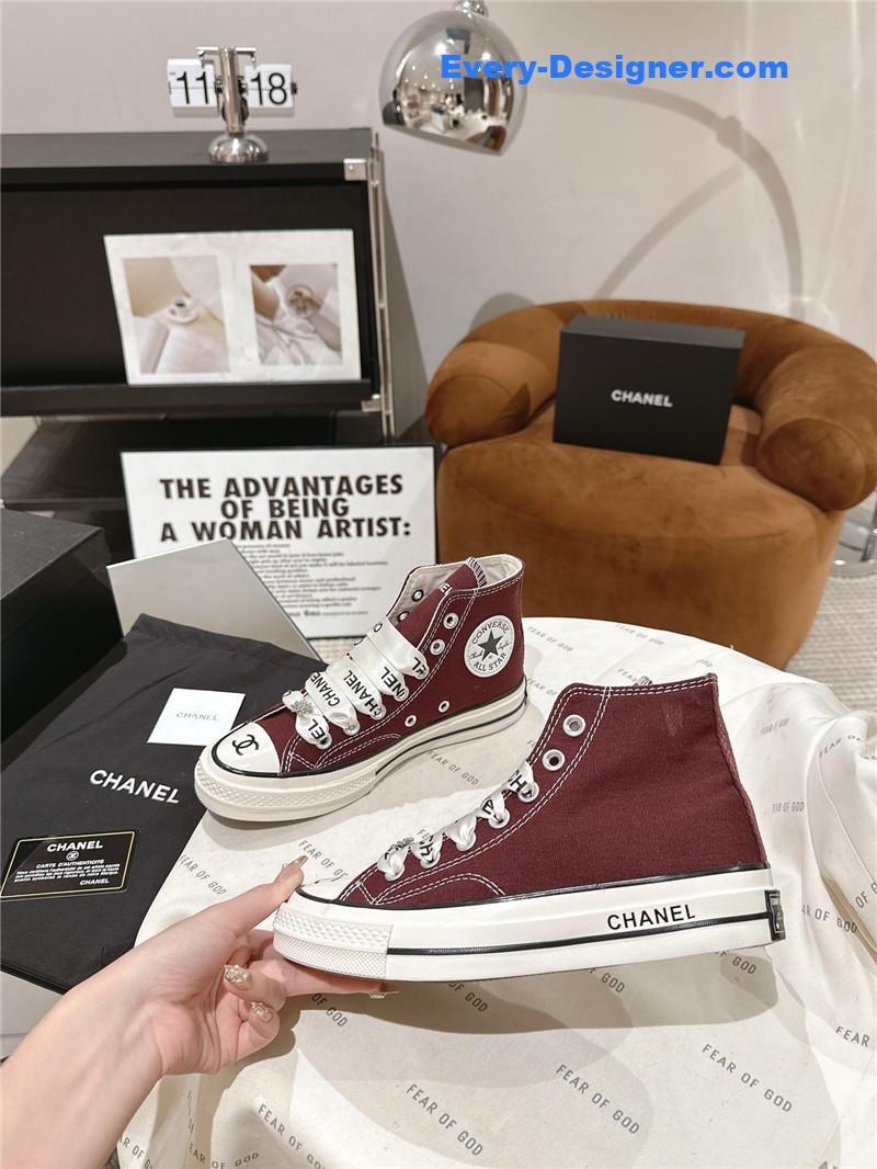 Ch**el co-branded converse canvas shoes