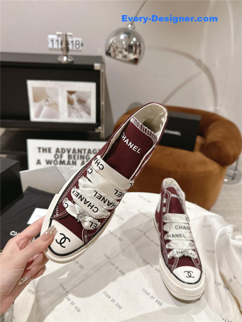 Ch**el co-branded converse canvas shoes