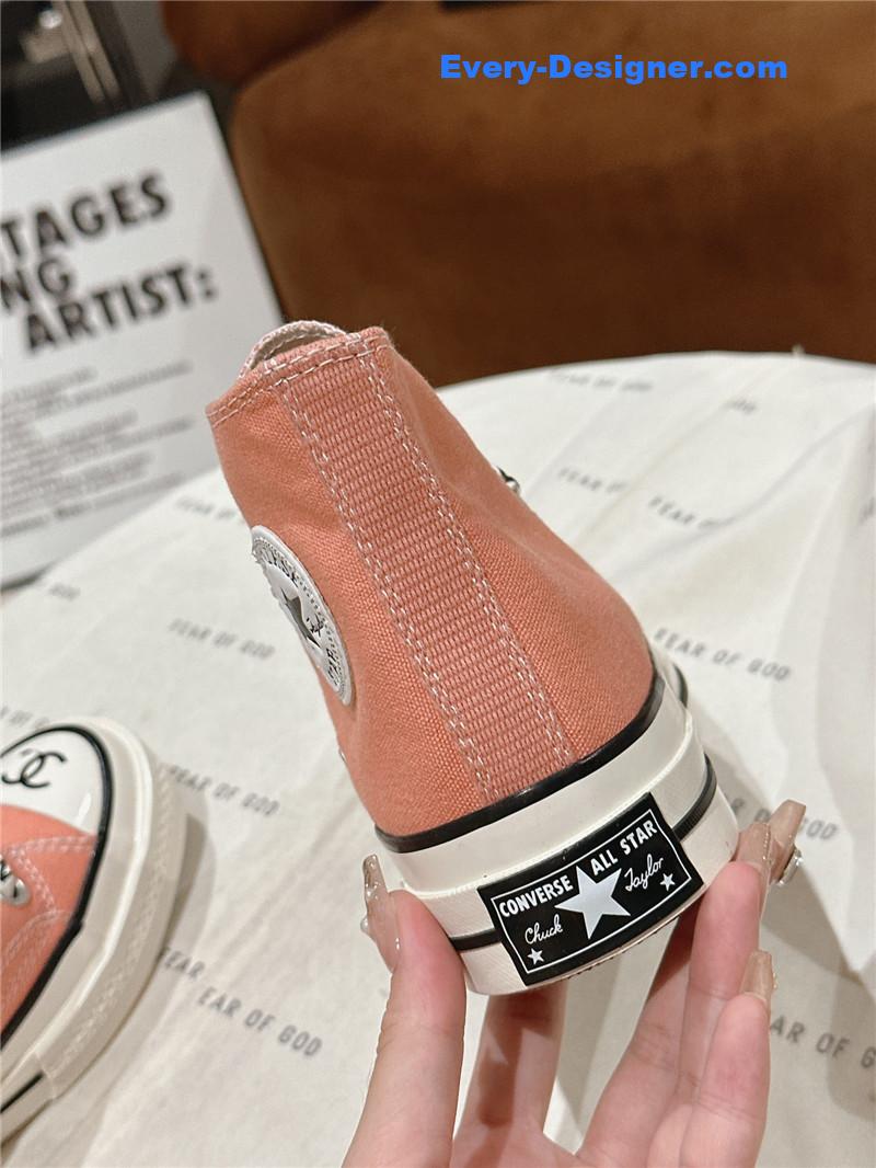 Ch**el co-branded converse canvas shoes