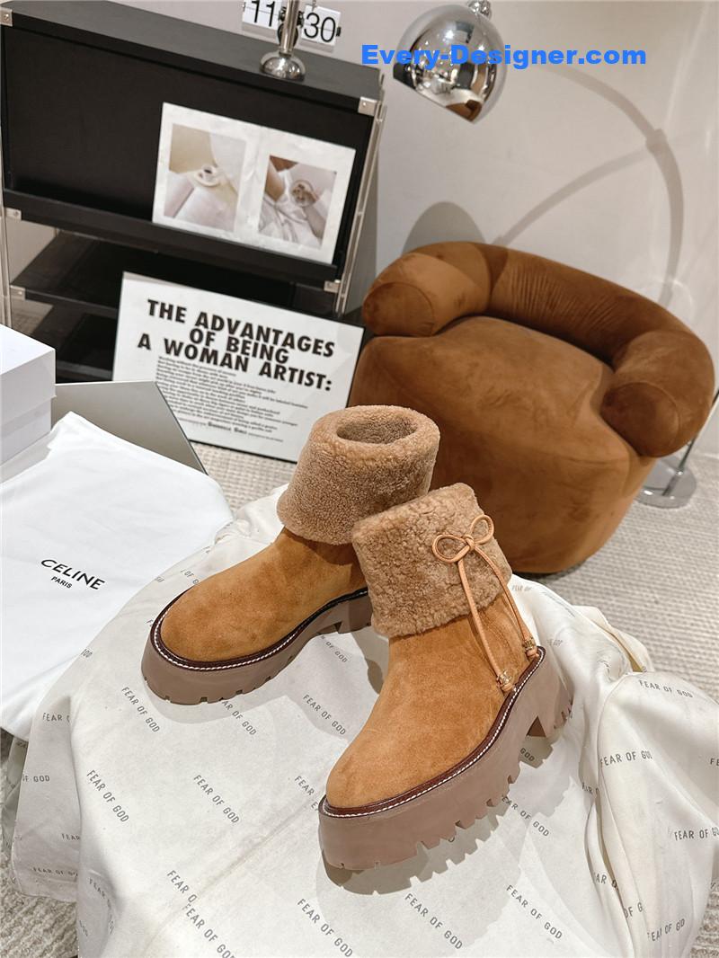 Ce1i*e bulky cropped boot brown