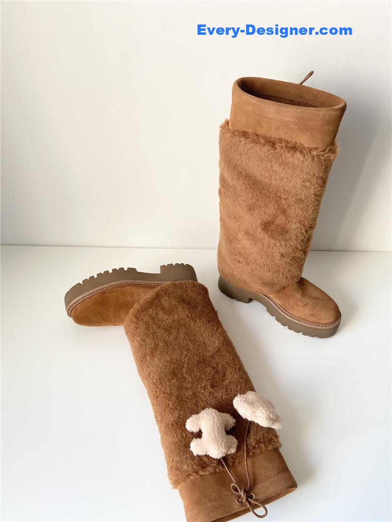 Ce1i*e suede bulky high boot in brown