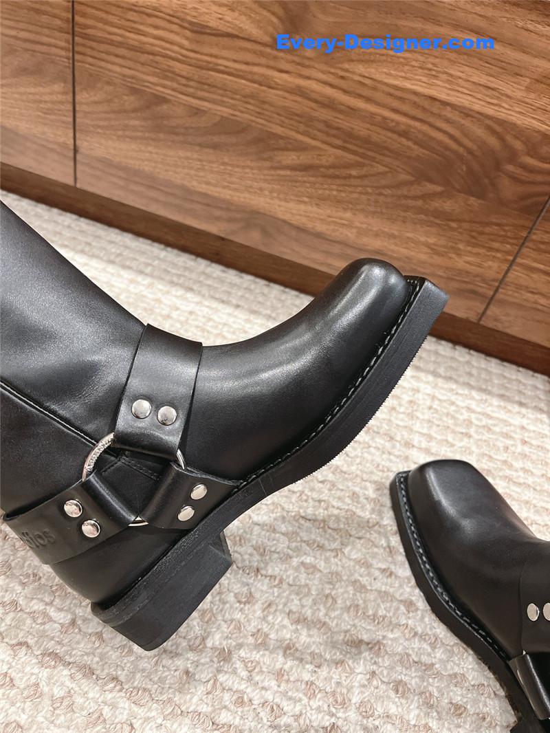 Acne Studios Leather Buckle Over-the-Knee Boots