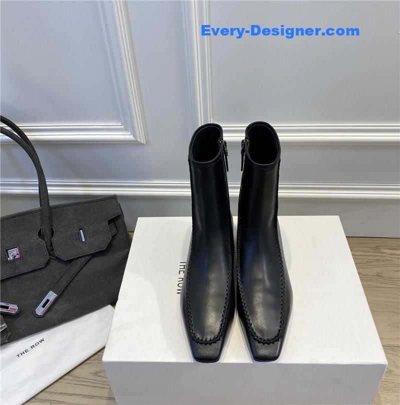 The R0w autumn and winter stitched retro short boots