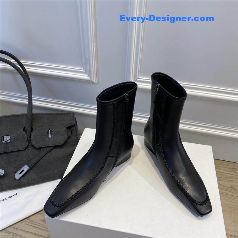 The R0w autumn and winter stitched retro short boots