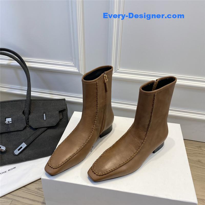 The R0w autumn and winter stitched retro short boots